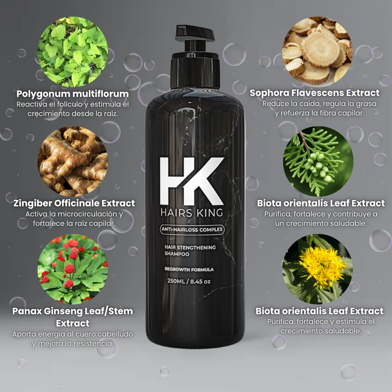 HairsKing™ - Champú Anticaída & Crecimiento 250ml